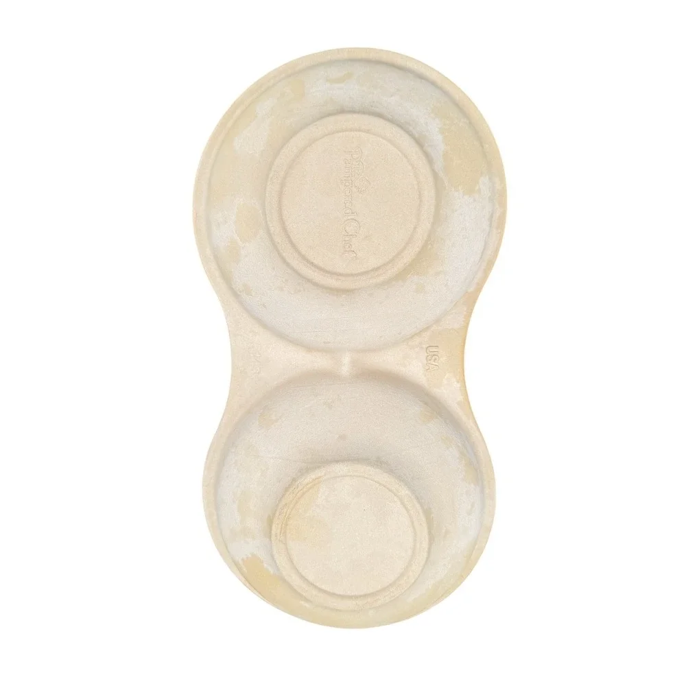 Pampered Chef‎ Tan Stoneware Double Round Baker Made in USA 1368
